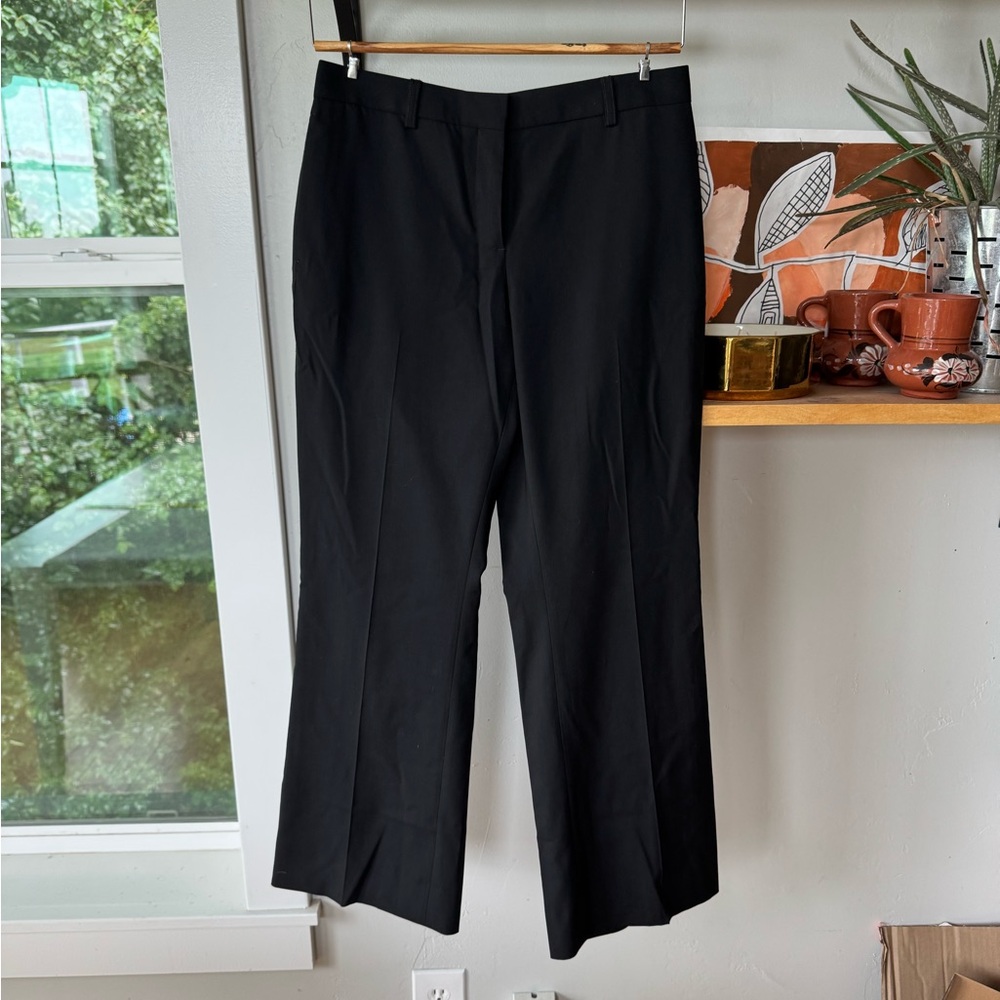 J. Crew Black All Season Wool Wide Leg Trousers Dress Pants Size 2